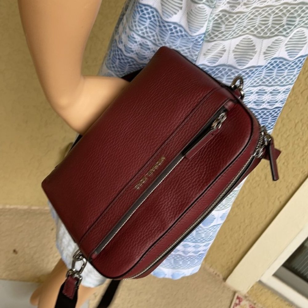 Michael Kors Cooper Utility Crossbody Leather Merlot - Picture 15 of 16